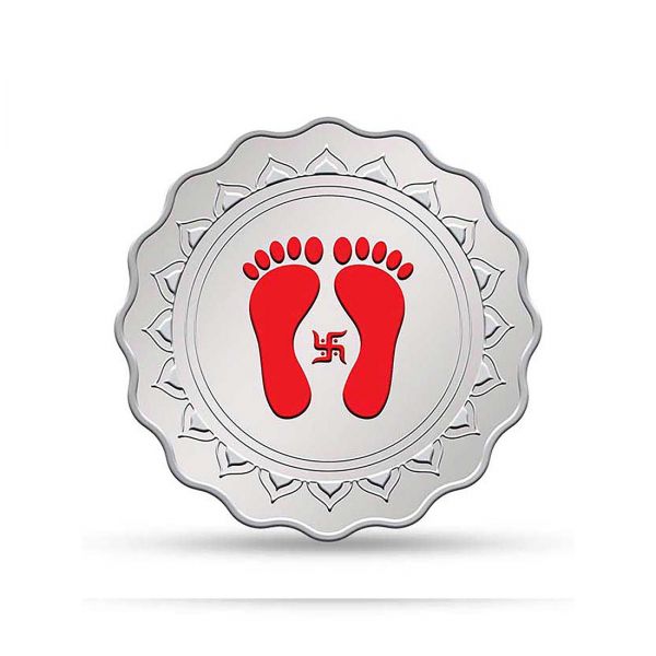 10g Silver Colour Coin (999.9) - Lakshmi Feet