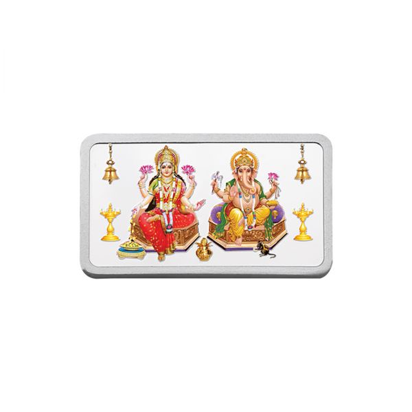 10g Silver Colour Bar (999.9) - Lakshmi Ganesha
